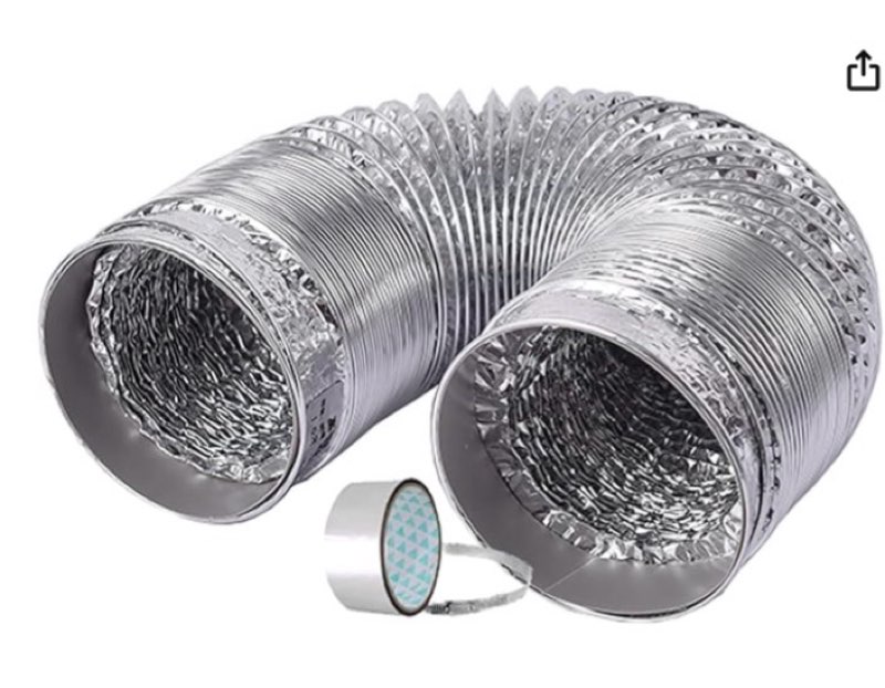 Ventilation Tumble Dryer Pipe Hose, Insulation Aluminum Clothing Tumble Dryer Vent Hose Non-Insulated Flex Air Aluminum Ducting Ventilation Duct Hose for Bathroom, Kitchen, Toilet, Extractor Fan ( Col