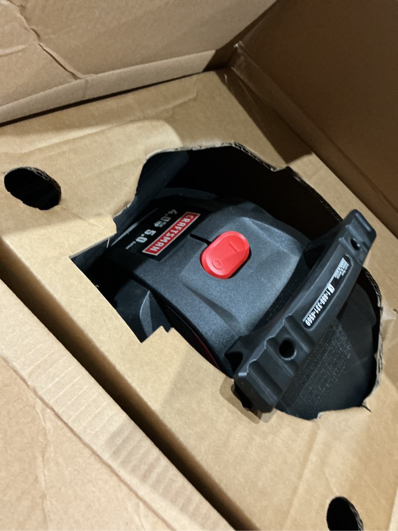 Condition photo showing As Is for craftsman 5-gallon corded portable wet & dry shop vacuum
1