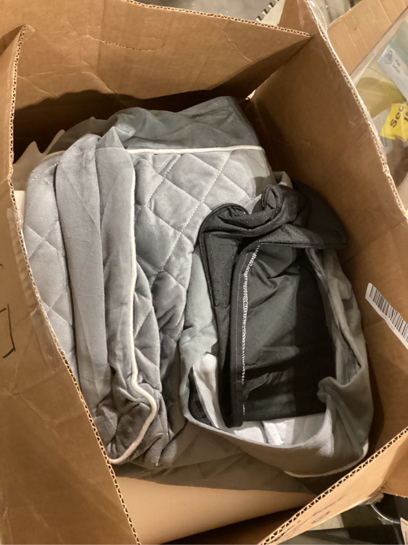 Condition photo showing As Is for WNPETHOME Orthopedic Waterproof Extra Large Dogs Bed with Removable Washable Cover, Multi-Needle Quilting XL Crate Bed for Large Sized Dog, Light Grey Light Grey 42"L x 30"W x 4"Th