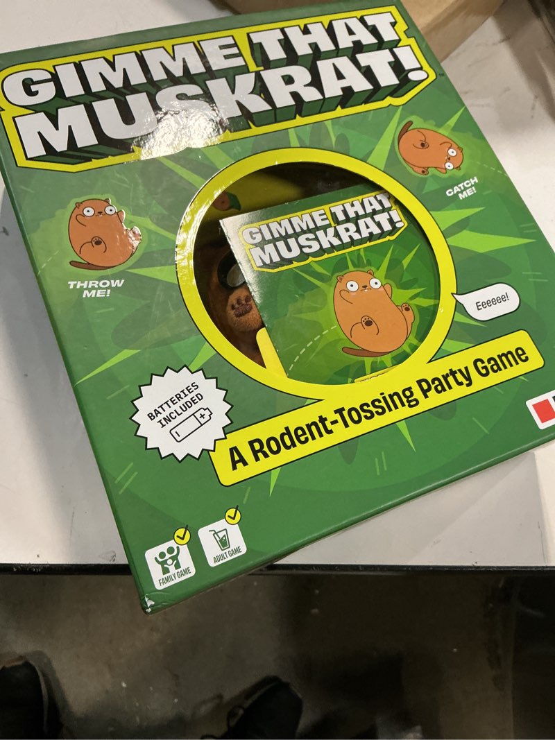 Condition photo showing New/Like New for gimme that muskrat: a rodent-tossing party game [hot potato, inside or outside family activity, game night, great for kids, teens, and adults | easter basket stuffer gift idea | ages 8 and up]