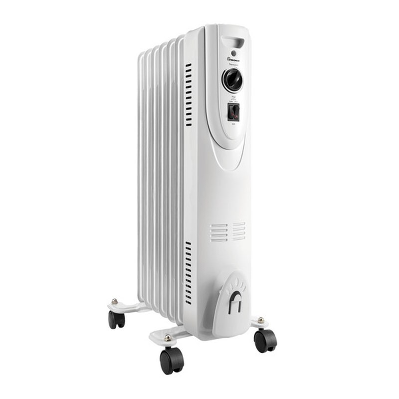 visionair oil-filled radiant electric heater 1500 -watt oil-filled radiant tower indoor electric space heater with thermostat with remote