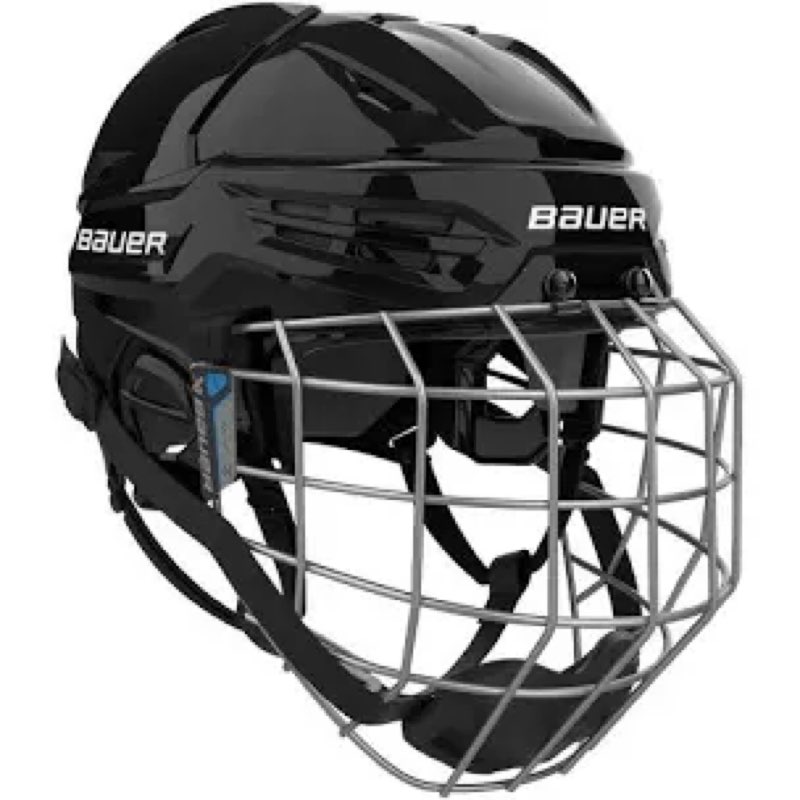 sabary adult black hockey helmet combo with facemask cage, high density foam, adjustment head circum