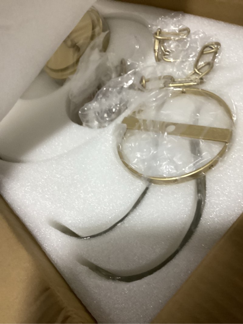 Condition photo showing Good Condition for 6-light modern glass chandelier 15.7" luxury water ripple glass pendant chandelier gold hanging lighting for dining room,living room,kitchen,entryway,hallway,bedroom,e12 base gold 15.7 inches
