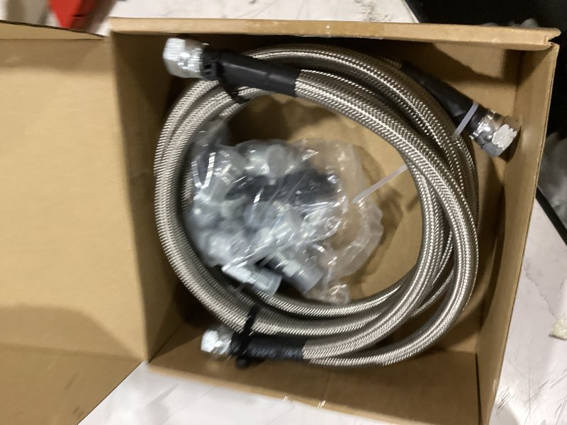 Condition photo showing As Is for 6an 70" transmission oil cooler hose line kit compatible with 4l60e 4l80e th350 th400 200-4r 700r4 c5 stainless steel braided ptfe hose tr6060