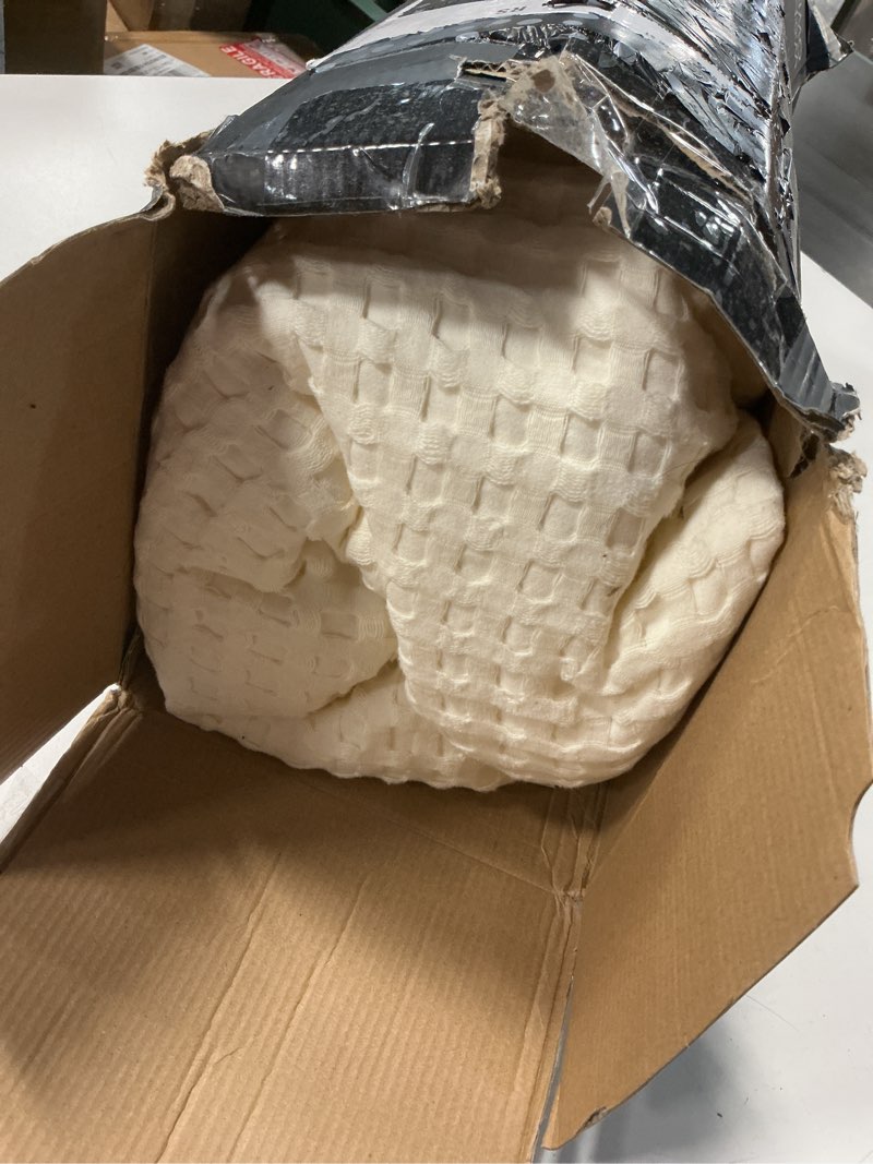 Condition photo showing Good Condition for evergrace ultra soft luxury fluffy faux rabbit fur throw blanket, thick warm bubble throw for bed, cozy plush reversible blankets for couch, chair, sofa, ivory white, 60x80 inches ivory white 60"x80"