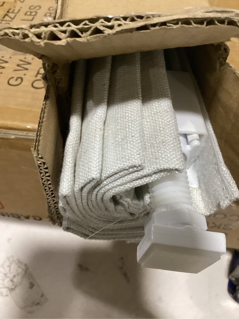 Condition photo showing Good Condition for lazblinds no tools no drill cordless roman shades for windows, blackout thermal insulated uv blocking window blinds, room darkening fabric blinds for indoor windows, 20'' w x 48'' h, off white blackout - off white 20" w x 48" h