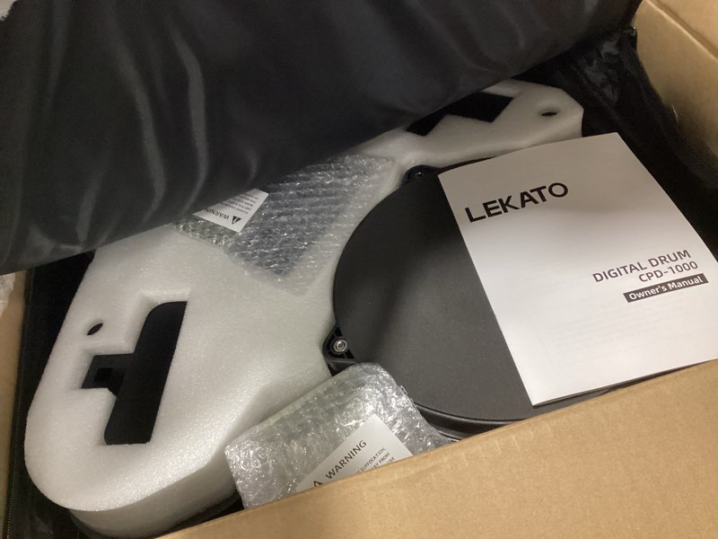 Condition photo showing Good Condition for LEKATO Electronic Drum Set, Portable Electric Drum Set for Beginner with Quiet Mesh Snare Drum Pads, 220+ Sounds, USB MIDI, 2 Switch Pedal, Electric Drum Kit with Sticks, Travel Bag