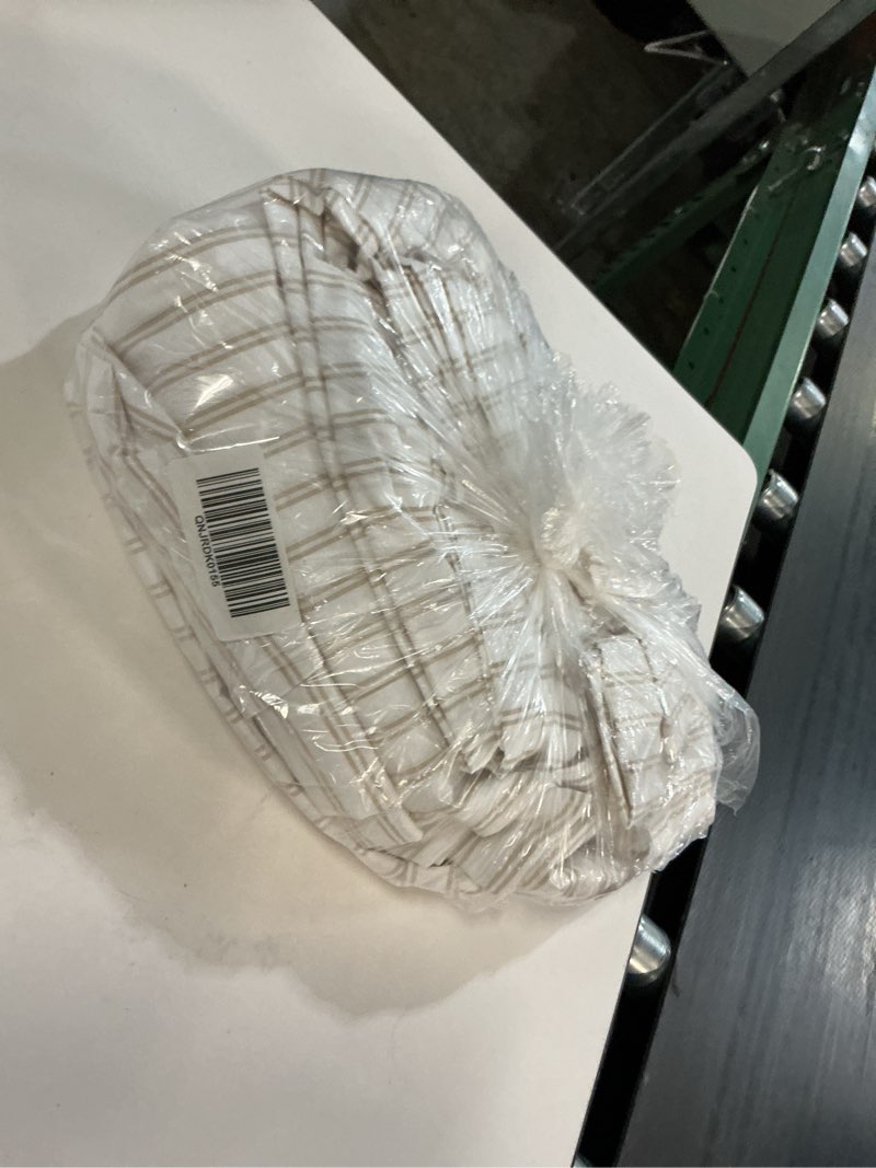Condition photo showing Good Condition for organic crisp percale duvet cover set, king/cal king, double stripe toffee