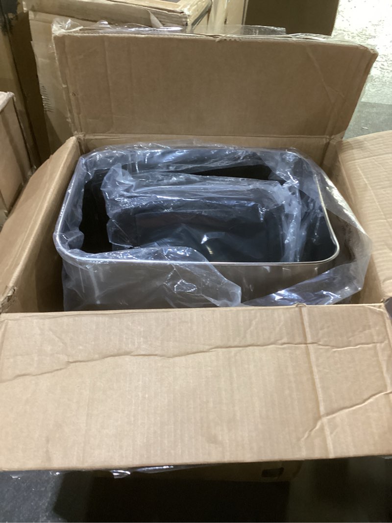 Condition photo showing Good Condition for Ninestars Automatic Touchless Infrared Motion Sensor Trash Can, 13 Gal 50L, Stainless Steel Base (Rectangular, Black Lid), Black Trim