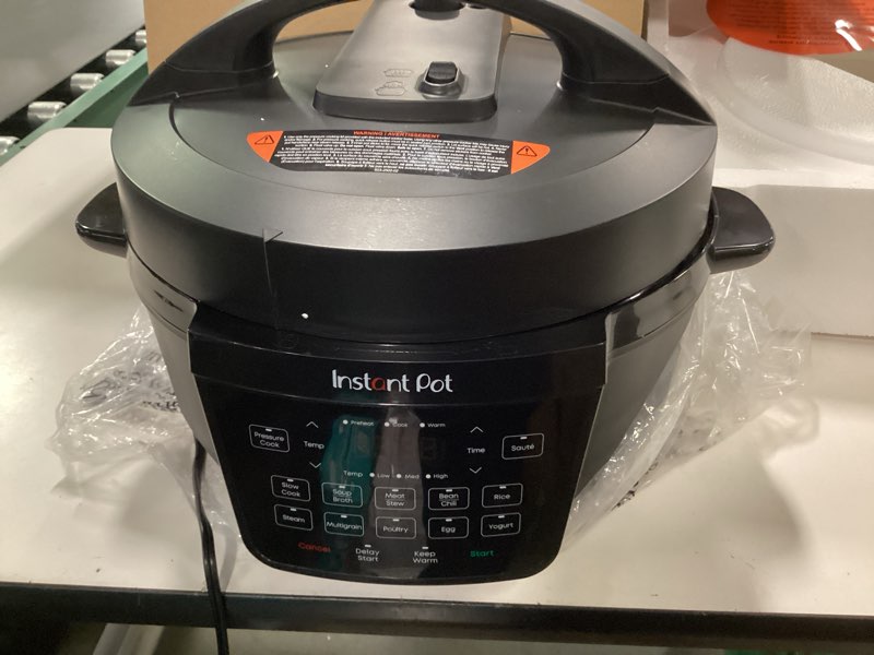 Condition photo showing As Is for Instant Pot 7.5QT RIO Wide, 7-in-1 Electric Multi-Cooker, Pressure Cooker, Slow Cook, Rice, Steamer, Sauté, Yogurt & Warmer, Wide Base, Large Searing Base, WhisperQuiet Steam Release 7.5 Quarts