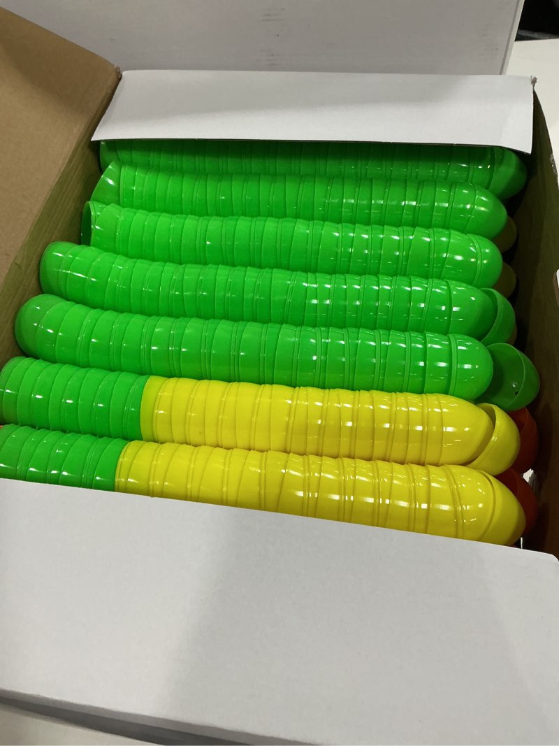 Condition photo showing New/Like New for 600 pcs plastic easter eggs,2.35" bright colors easter eggs for easter hunt, easter theme party decoration, basket stuffers fillers