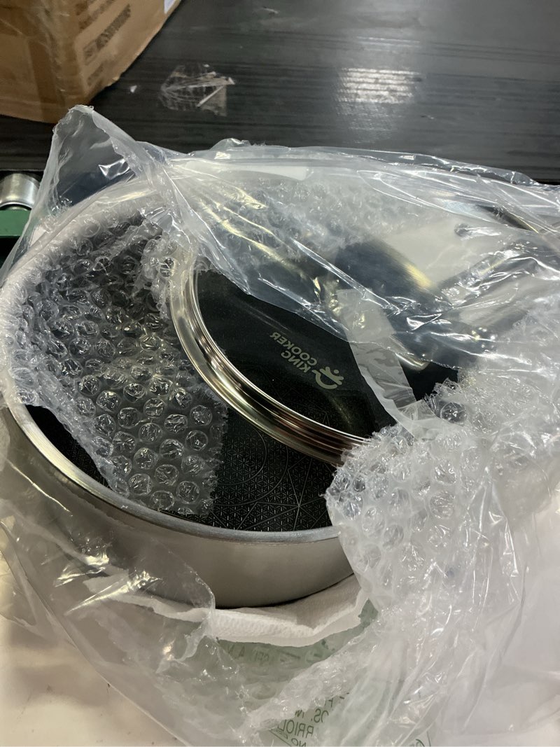 Condition photo showing Good Condition for cooker king 3 quart stainless steel saucepan, nonstick sauce pan, ceramic suce pot with tempered glass lid, induction pot compatible with all cooktops, dishwasher & oven safe(pfas/pfoa/ptfe free) 3 qt