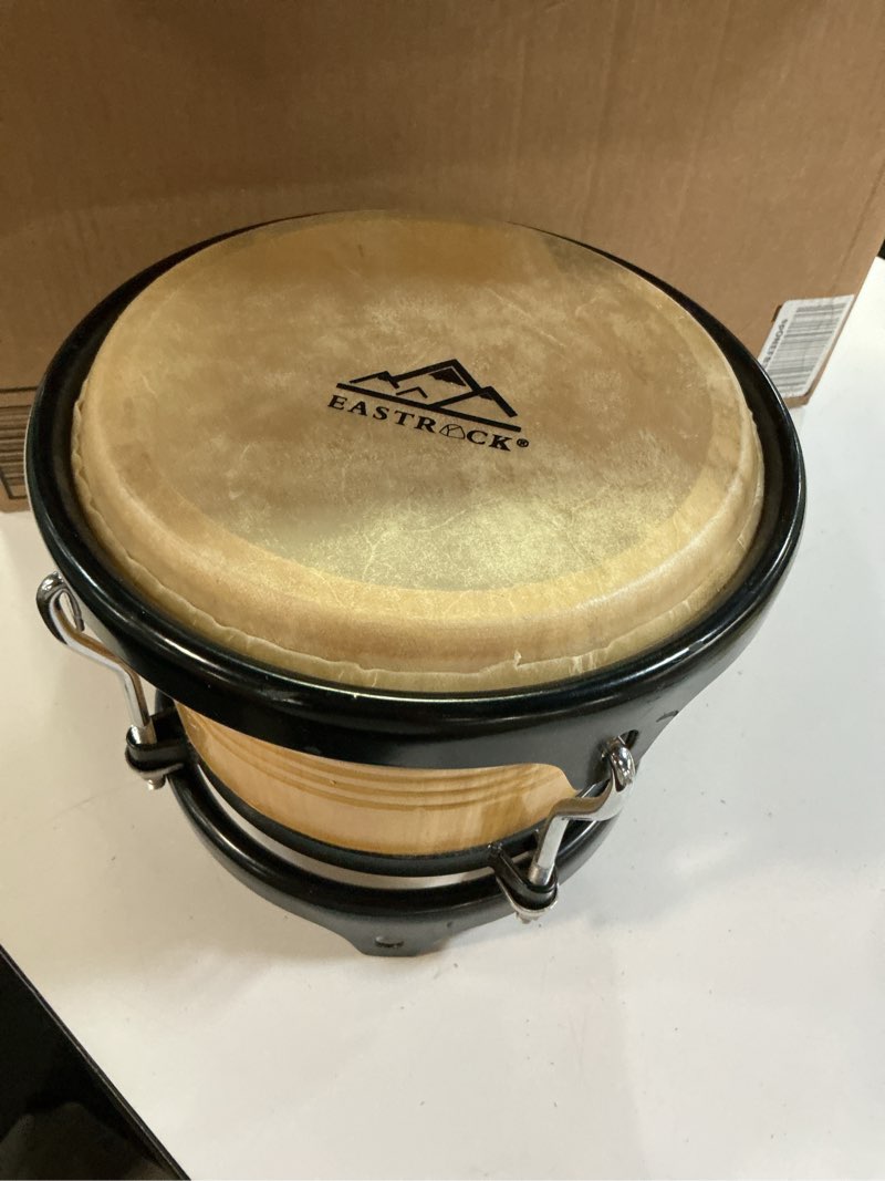Condition photo showing As Is for EASTROCK Bongo Drums 7â€_x009d_ and 9â€_x009d_ Set for Kids Adults Beginners Professionals Tunable Wood and Metal Drum Percussion Instruments with Tuning Wrench(7â€_x009d_+9â€_x009d_ Bongos)