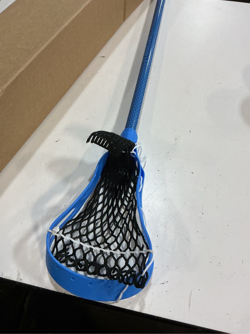 Condition photo showing Good Condition for franklin sports future champs youth lacrosse stick + ball set - kids 32" inch beginner backyard practice lax stick + lightweight soft lacrosse ball - toy kids lax set - blue