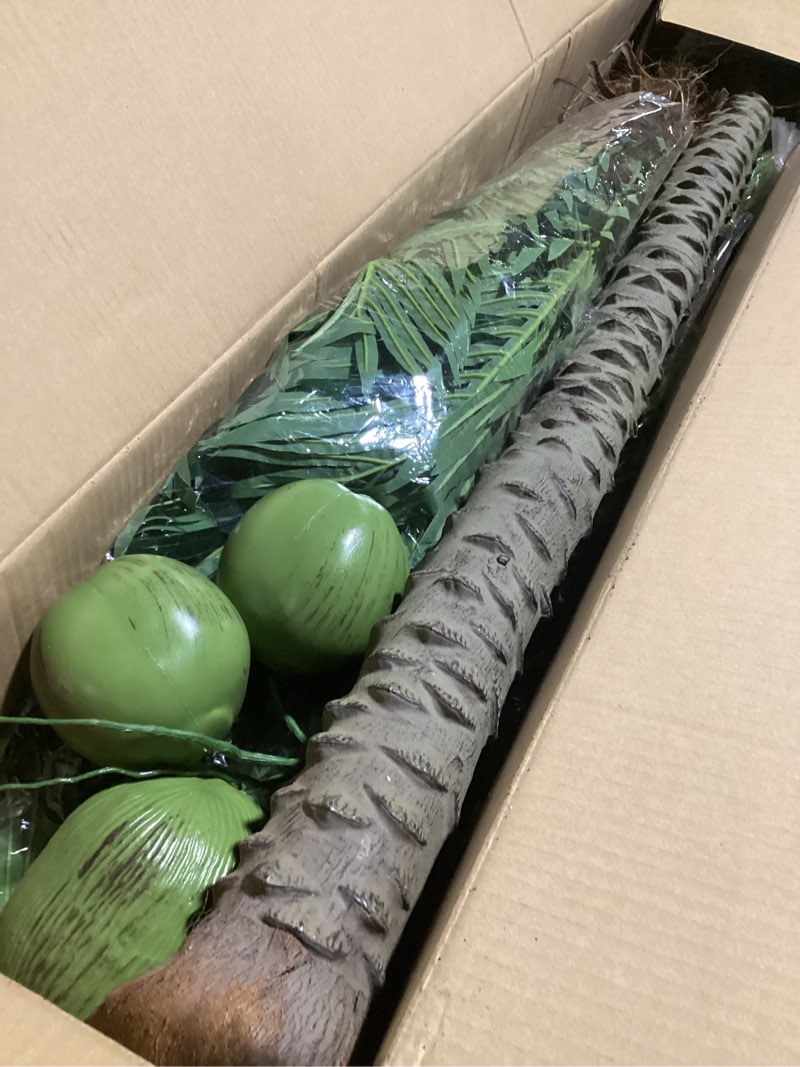 Condition photo showing Good Condition for 9FT Large Artificial Palm Tree Big Faux Tropical Phoenix Trees Indoor Outdoor Realistic Floor Plants Tall Fake Plant for Home Living Room Office Decor Porch Outside Patio arboles para decoracion Single Pole Palm Tree 9ft