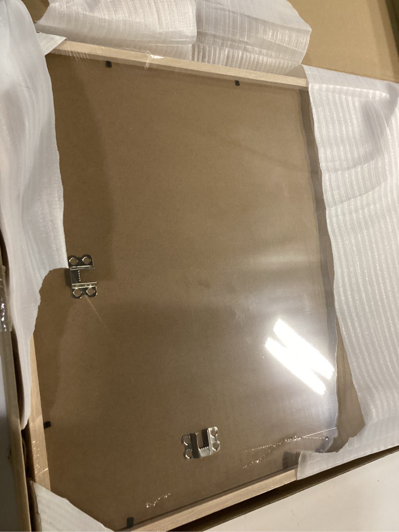 Condition photo showing Good Condition for Yaetm 16x24 Picture Frame Set of 2, Natural Solid Oak Wood Poster Frame 16x24 for Wall Gallery, Horizontal and Vertical Wall Mount (2 pack, Oak) 16"x24", 2 pack Oak