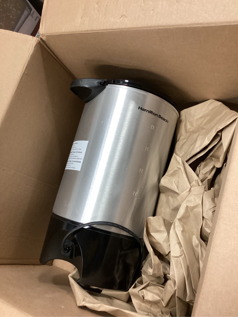 Condition photo showing As Is for Hamilton Beach 45 Cup Coffee Urn and Hot Beverage Dispenser, Silver (40519)