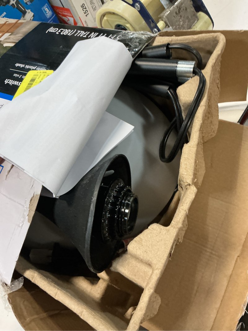 Condition photo showing As Is for mainstays 71-inch modern design black floor lamp with 3-way switch