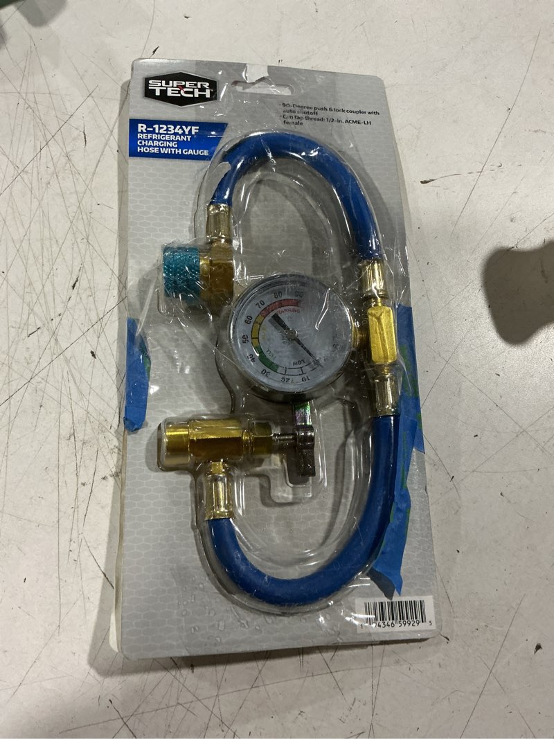 Condition photo showing Good Condition for super tech r-1234yf refrigerant charging hose with gauge