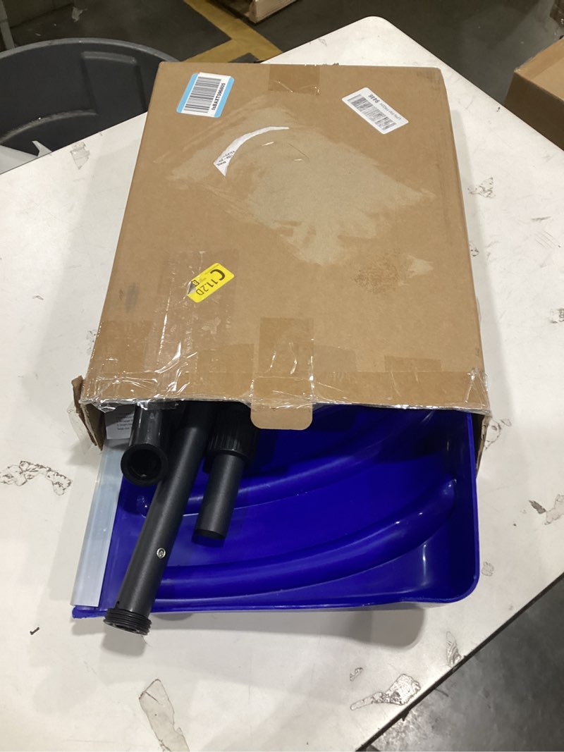 Condition photo showing Good Condition for Snow Shovel with D-Ring Handle, 18 Inch Blade, Lightweight Steel Handle, 4.5LBS Ergonomic Design for Driveway, Walkway, Patio Snow Removal, Portable Shovels for Yard, Garden & Camping, Blue & Black