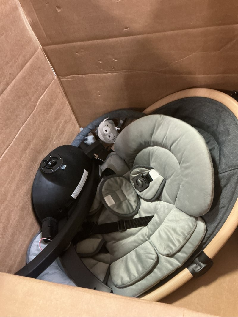 Condition photo showing Good Condition for Electric Baby Swings for Infants, Infant Swing with Music Speaker, 3 Seat Positions, 5 Speeds and Remote Control for Newborn Boy Girl, Indoor & Outdoor Use, Black