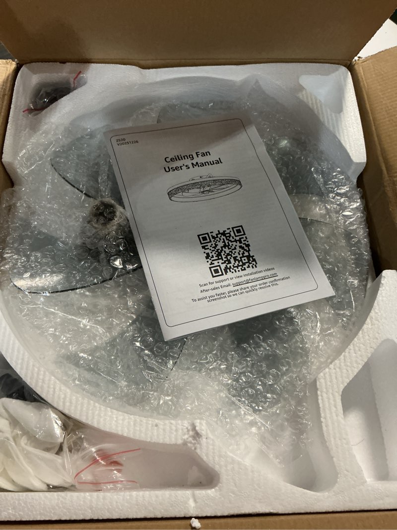 Condition photo showing Good Condition for lediary 20" modern ceiling fans with lights and remote, dimmable low profile ceiling fan, flush mount ceiling fan, stepless color temperature change and 6 speeds - brown 20 inch brown 1