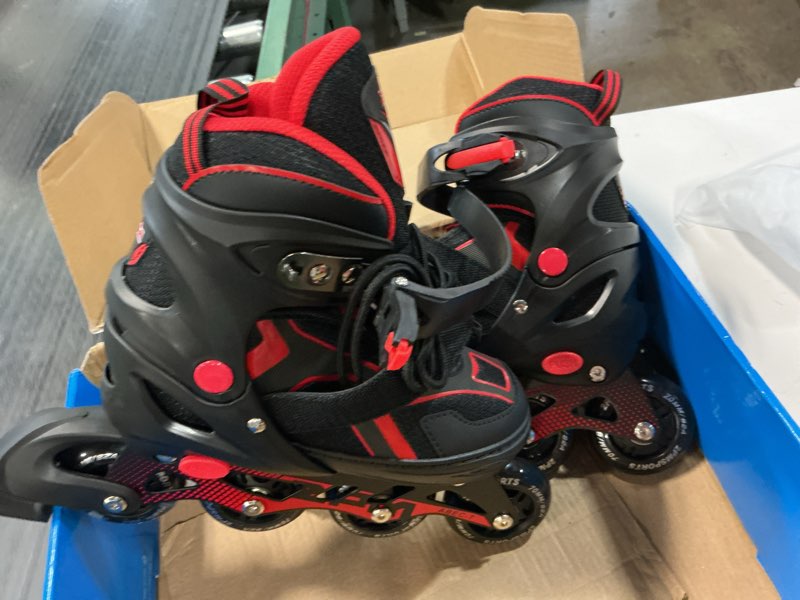 Condition photo showing Good Condition for 2pm sports torinx green boys adjustable inline skates, fun beginner roller skates for kids, youth, girls, men and women b red medium - big kid (1-4 us)