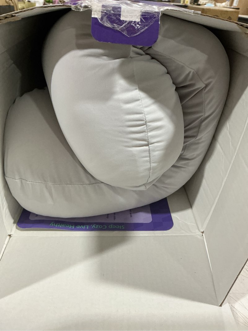 Condition photo showing As Is for side sleeper pillow - patented cervical neck pillow for sleeping with cooling cover - high loft heavy density memory foam pillows for side sleepers & broad shoulders adults (grey) medium soft / grey