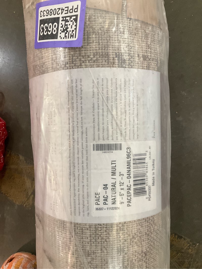 Condition photo showing As Is for loloi magnolia home by joanna gaines pace collection pac-04 natural/multi 9'-6" x 12'-3" area rug natural / multi 9'6" x 12'3" (rectangular)