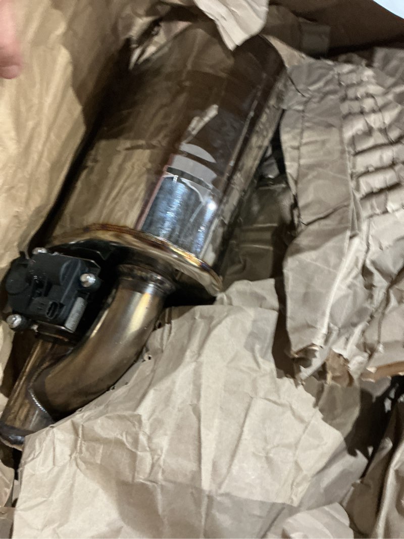 Condition photo showing As Is for 2.5 inch valved muffler electric exhaust cutout with muffler cat back exhaust system kit (2pcs) 2.5" (2pcs, single valve) pair pack
