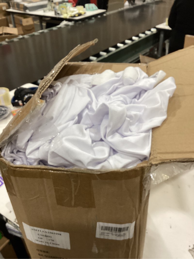 Condition photo showing Good Condition for Stretch Folding Chair Covers 50Pcs Spandex Chair Covers Protector for Wedding Party Banquet, Washable Universal Fitted Chair Slipcovers for Celebration Birthday (White, 50pcs) White 50pcs