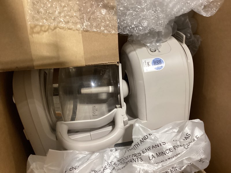 Condition photo showing As Is for BELLA 12 Cup Programmable Coffee Marker, Reusable Dishwasher Safe Accessories, Easy LCD diaply, Auto Shutoff, 900 watt, Oatmilk