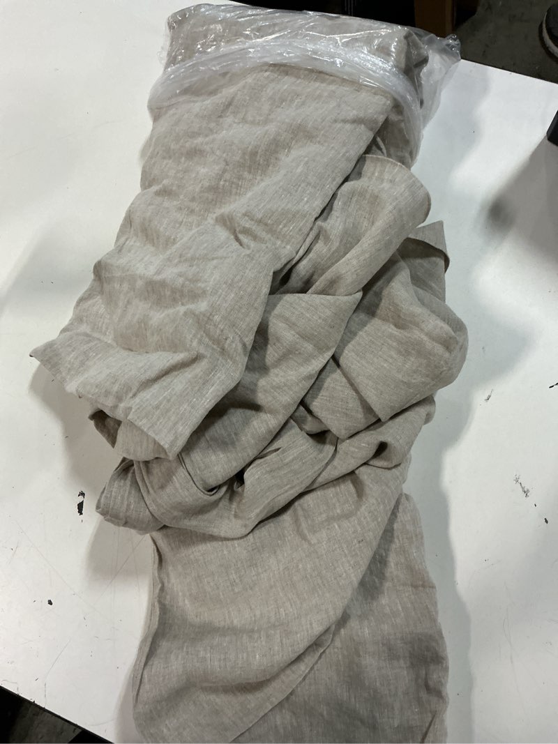 Condition photo showing New/Like New for quince european linen chambray fitted sheet set, king, natural