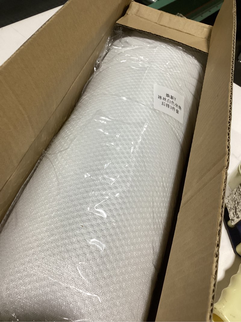 Condition photo showing Good Condition for Rear Seat Cushion for Tesla Model Y Juniper 2025 2026 Car Back Seat Cover Soft and Non-Slip Car Seat Bottom Protector for Model Y Launch Series Accessories, White White Ice Silk 3pcs Rear Seat For Juniper NO LOGO