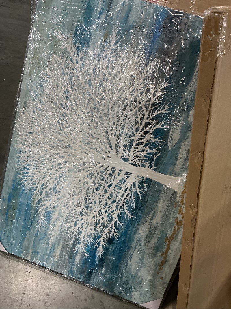 Condition photo showing Good Condition for yihui arts abstract landscape canvas art modern paintings for wall decor nature trees print artwork 40"l x 28"w blue tree