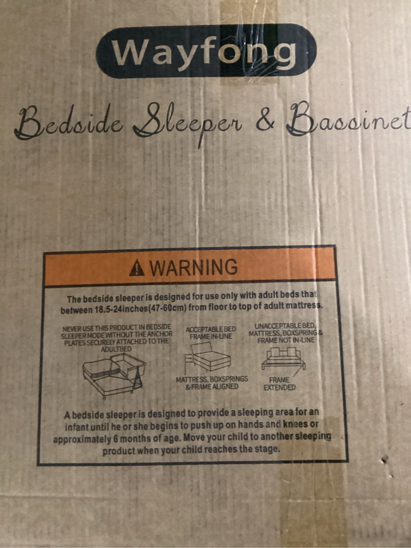 Condition photo showing New/Like New for Baby Bassinet, Bassinet Bedside Sleeper with Wheels, Breathable Mesh Bedside Bassinet for Baby, Mosquito Net, Storage Basket, 6 Height Adjustable, Easy to Assemble | Breathable Mesh, Mosquito Net, Large Storage Basket, 6 Height Adjustable, Easy to Assemble, Multi-functional Grey