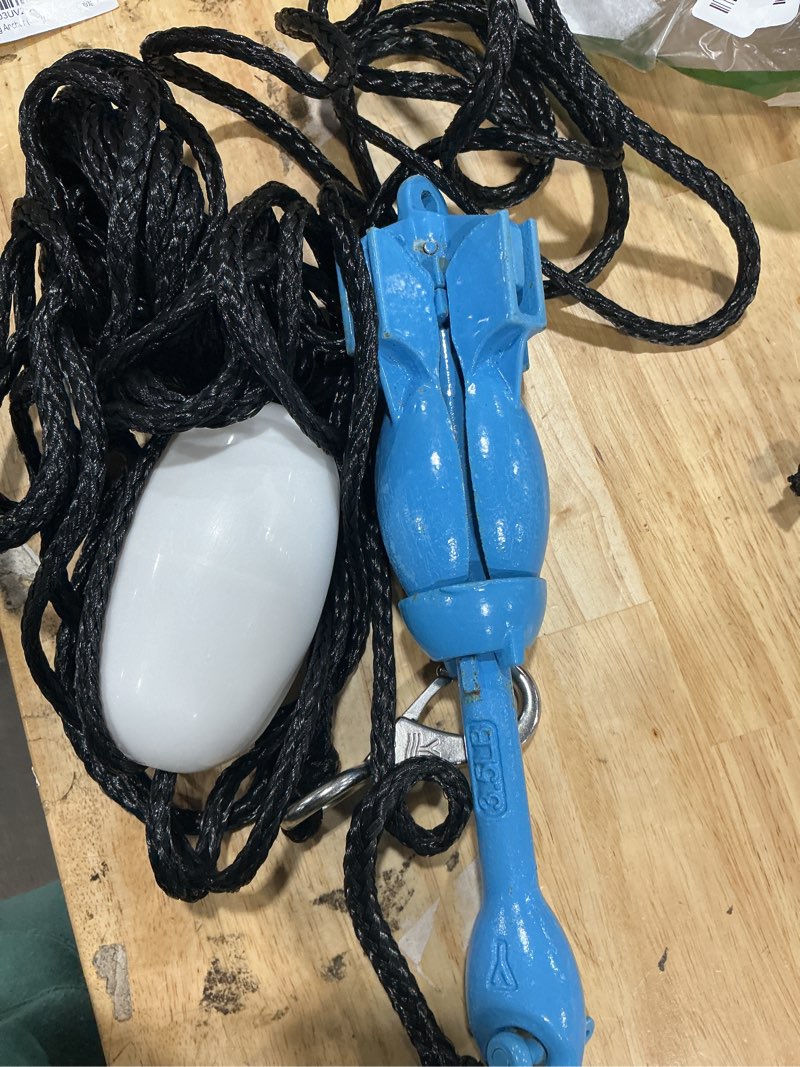 Condition photo showing As Is for best marine and outdoors kayak anchor, 3.5 pound anchor system kit for kayaks, canoes, sup paddle boards & jet skis, fishing, boating & kayaking accessories green