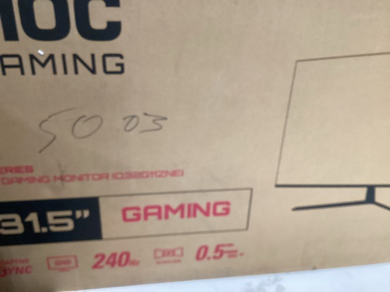 Condition photo showing New/Like New for aoc q32g11zne 32" frameless gaming monitor qhd 2560 x 1440, 240hz, 0.5ms response time, hdr ready, console gaming ready, 3-year zero dead pixel guarantee, black