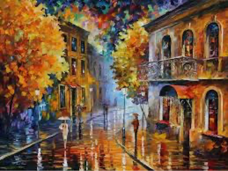 ART.COM Wall Art Print Etude in Red by Leonid Afremov, 32" x 24"