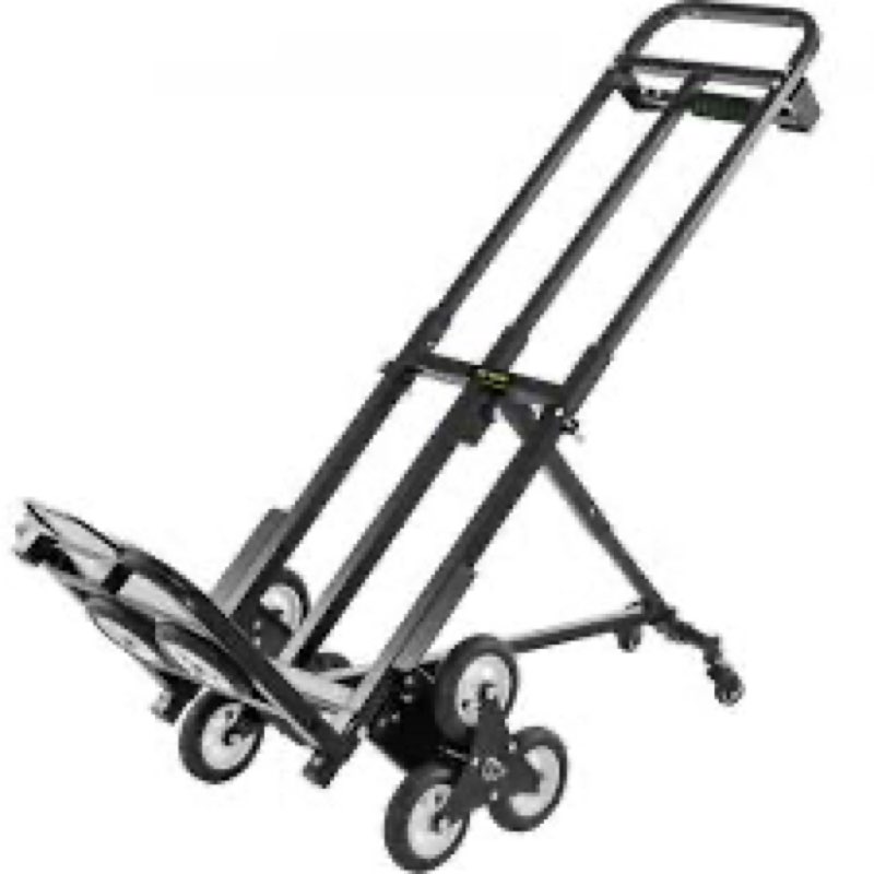 vevor stair climbing dolly 460 lbs, heavy-duty folding trolley cart for stairs with telescoping hand