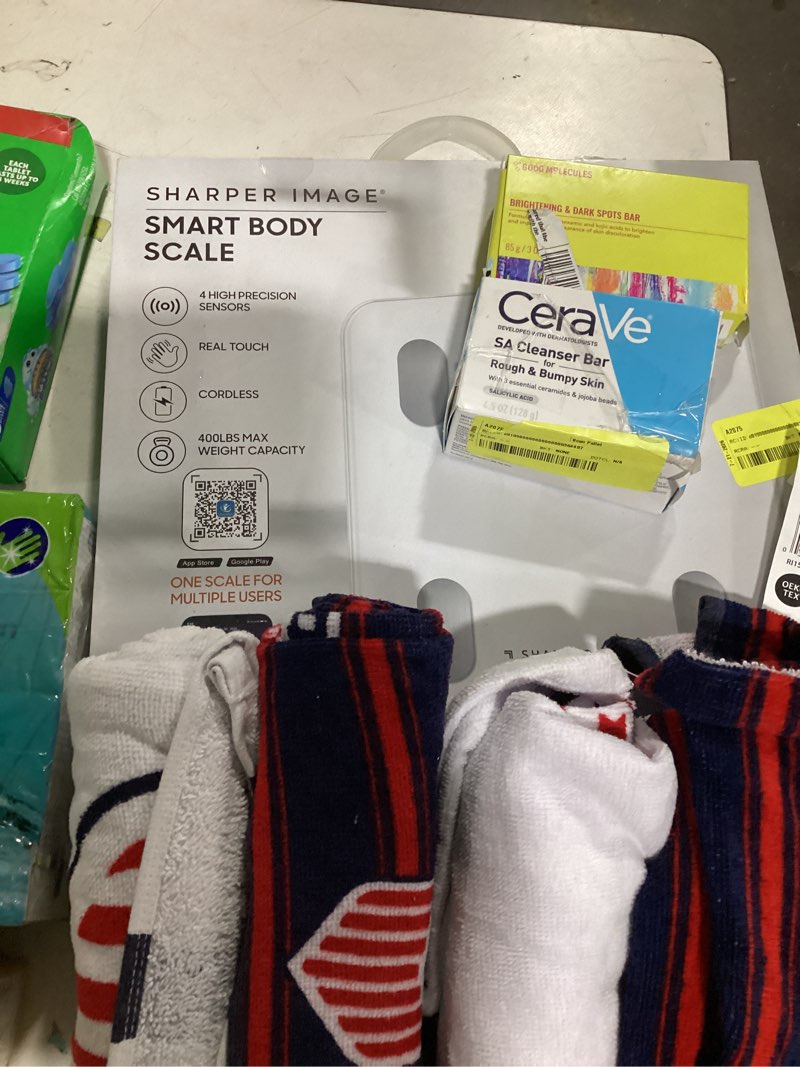 Condition photo showing As Is for assortment of bathroom items