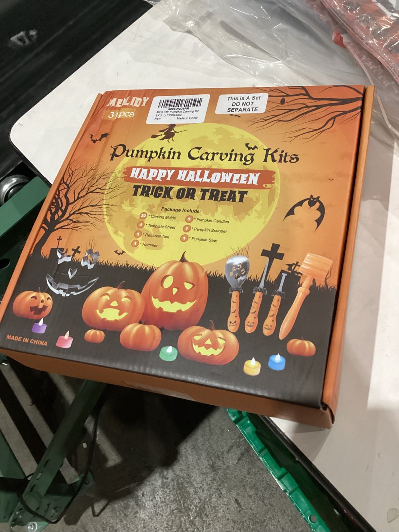Condition photo showing New/Like New for Halloween Pumpkin Carving Kit, Easy and Safe DIY Stainless Steel Pumpkin Carving Stencils Tool Set for Kids Adults, 31 Pcs