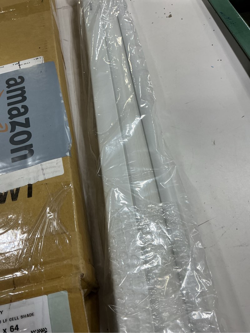 Condition photo showing New/Like New for MYshade Cordless Blackout Cellular Shades for Windows, Honeycomb Window Shades with Thermal Insulation, Child & Pet Safe Room Darkening Shade, Easy Install,27.5\" W x 72\" H, White White 27.1/2\"W x 64\"H