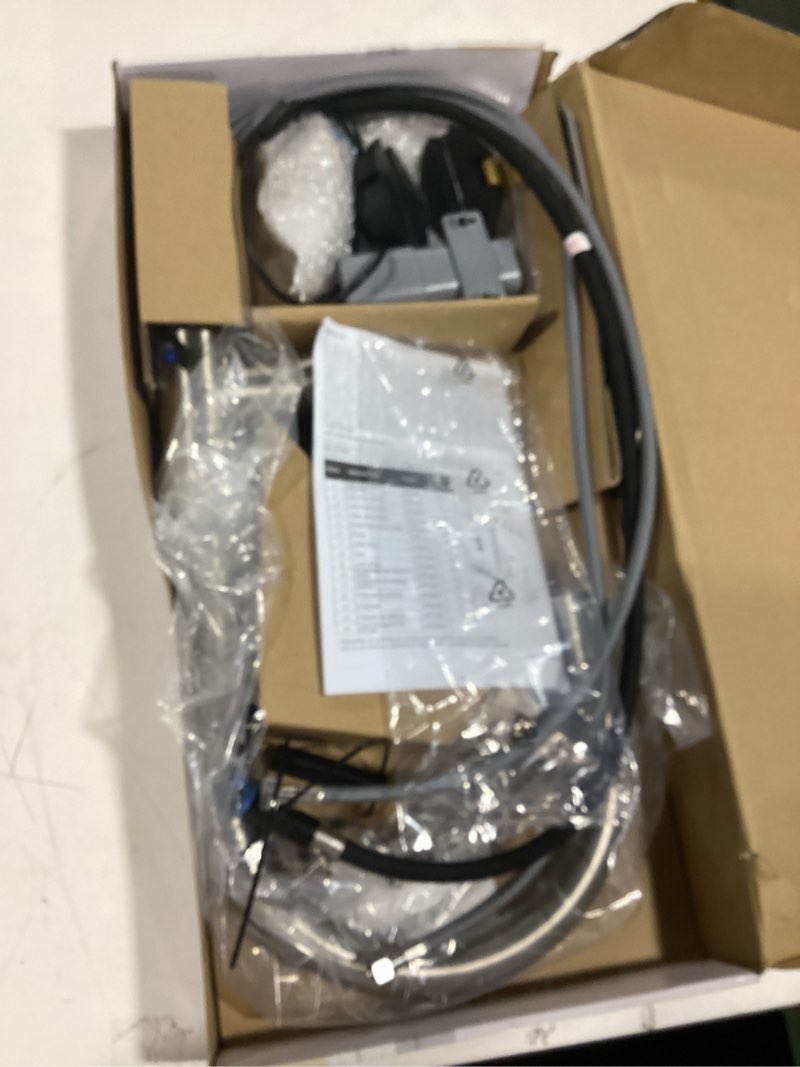 Condition photo showing As Is for allen + roth Harlow Spot Free Stainless Steel Single Handle Deck-mount Touchless Pull-down Kitchen Faucet with Sprayer (Includes Deck Plate)