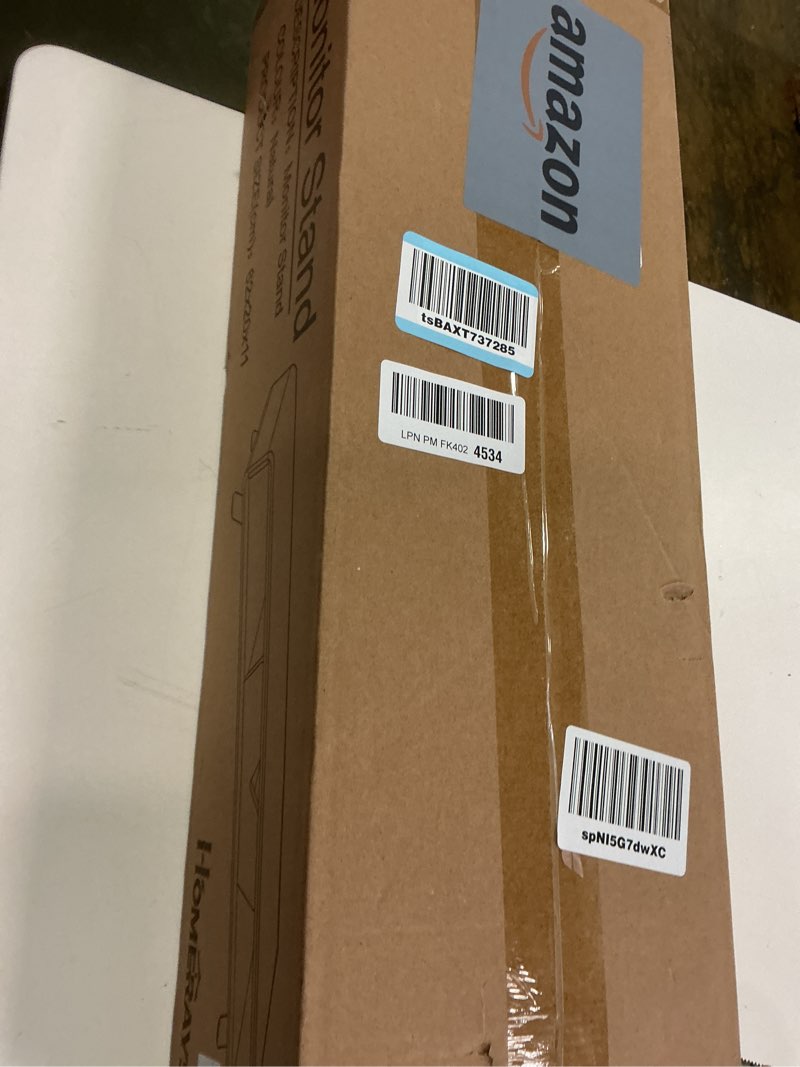 Condition photo showing New/Like New for Homerays Bamboo Monitor Stand Riser, No Assembly Required Exquisite Monitor Stand with Drawer Ergonomic Height Wood Monitor Stand