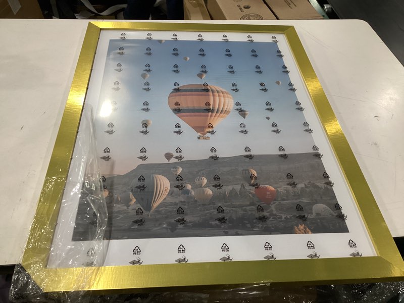 Condition photo showing Good Condition for 4x5 picture frame gold for wall hanging or tabletop, wall mounting horizontally or vertically, 4 x 5 wall gallery poster photo frame with shatter resistant plexiglass, gold gold 4x5 inch