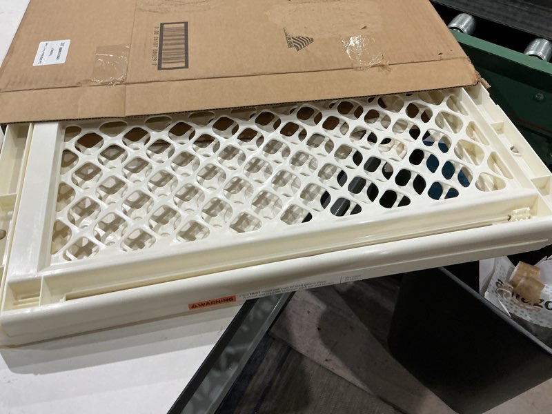 Condition photo showing Good Condition for toddleroo by north states - supergate ergo baby gate: plastic baby gate for stairs & doorways - adjustable indoor safety gate - made in usa - 26 to 42 inches wide - 26 inches tall - ivory