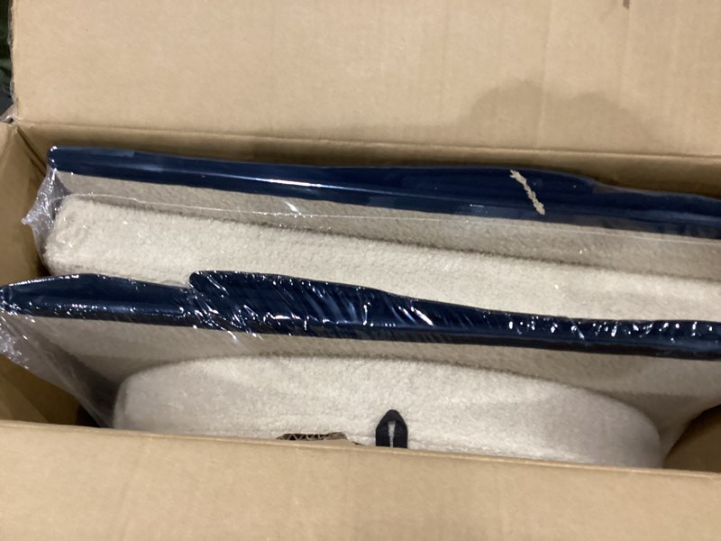 Condition photo showing New/Like New for Large Ottoman with Storage Space, Set of 2 Foldable Footrest Stools, Multifunctional Ottomans Coffee Table (Camel)