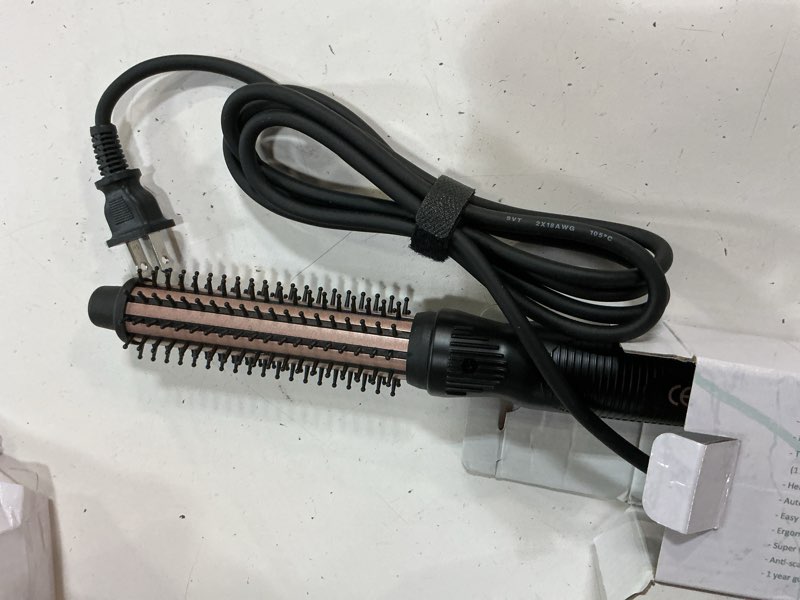 Condition photo showing As Is for thermal brush 1 inch curling iron volumizing heated round brush ceramic tourmaline heated hot, multifunctional styler curling wand (rose gold, 1 inch)
