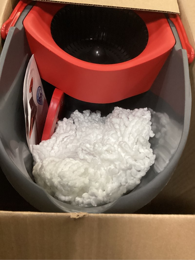 Condition photo showing Good Condition for O-Cedar Easywring Microfiber Spin Mop & Bucket Floor Cleaning System with 1 Extra Refill,Red / Gray Easywring Spin Mop & Bucket + 1 Extra Refill